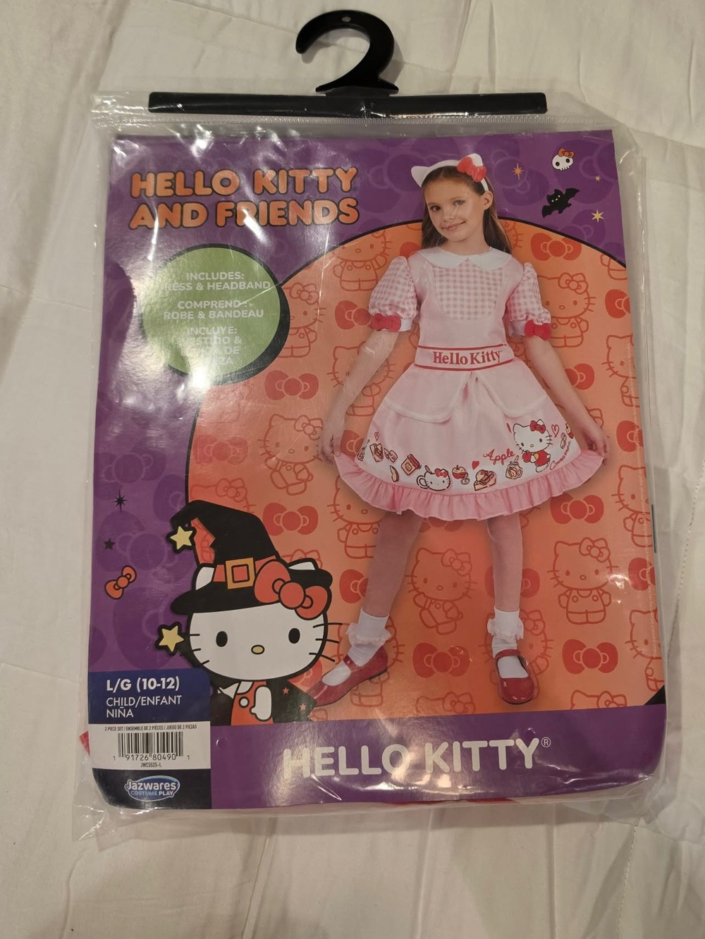 Hello Kitty Pink Dress with headband costume NWT Size L 10-12
